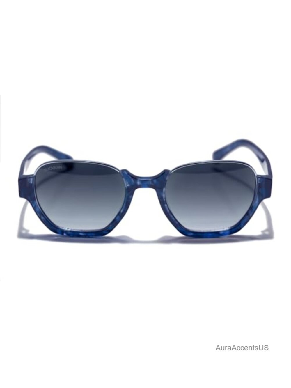 Hexagonal Half-Rim Sunglasses Italian Crafted Acetate Stainless Steel UV400